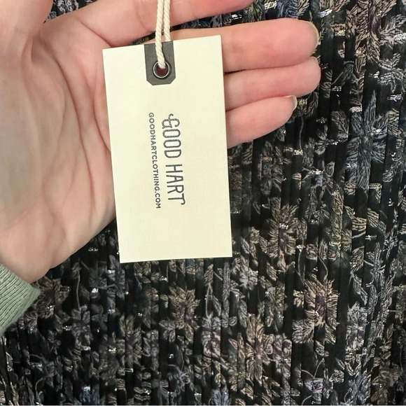 NWT Good Hart by Matilda Jane Black and Navy Paisley Wimberley Pleated Skirt - Picture 7 of 8